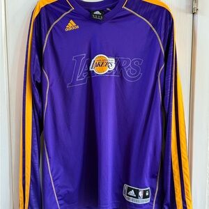 Adidas Lakers Purple and Gold Long Sleeve Shirt
